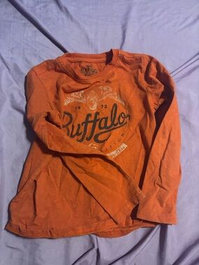 Buffalo David Bitton Orange Long-Sleeve Logo Tee